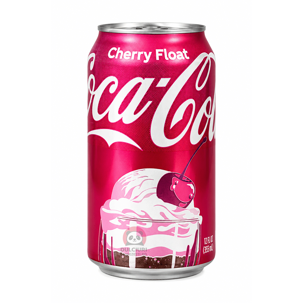 Coca-Cola Cherry Float – Băutură carbogazoasă cu aromă de cireșe și înghețată de vanilie 355 ml