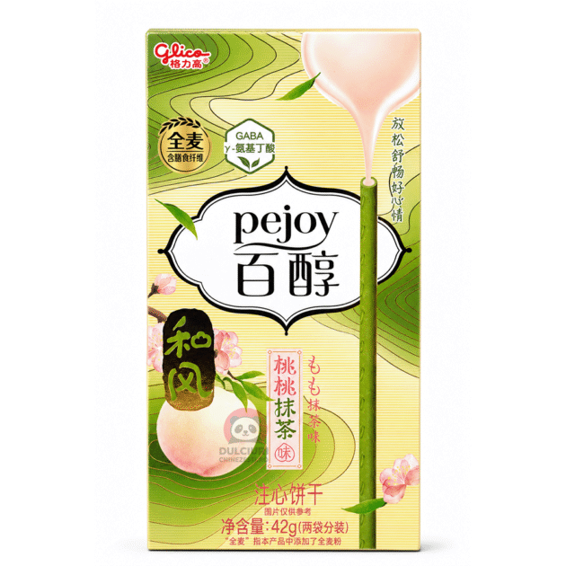 Glico Pejoy Biscuiți Umpluți cu Cremă de Matcha și Piersică 42 g