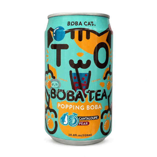 Boba Cat bubble tea cu pepene galben și pară