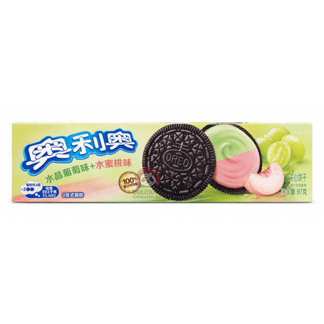 Oreo biscuiți cu cremă de struguri și piersică 97 g